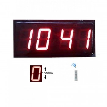 Displayli Dijital Hamam Saati, Kasa: 17x35 cm-Kırmızı