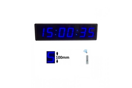 Displayli Saniyeli Dijital Saat, Kasa:16x63cm-Mavi