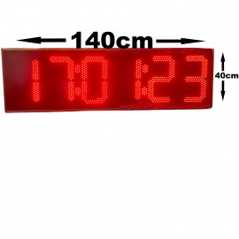 Ledli Saniyeli Dijital Saat Kasa Ölçüsü: 140x40 cm-Kırmızı