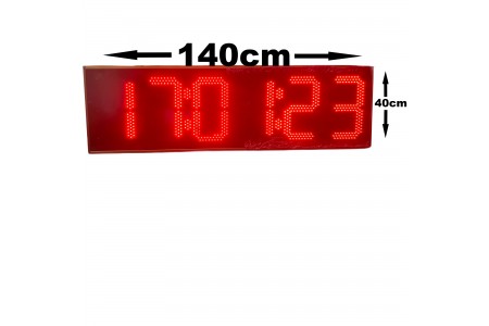 Ledli Saniyeli Dijital Saat Kasa Ölçüsü: 140x40 cm-Kırmızı