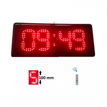 Ledli Nemli Ortam Dijital Saat, Kasa: 17x35 cm-Kırmızı