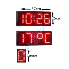 Ledli Dijital Saat  Kasa Ölçüsü: 25x57 cm-Kırmızı
