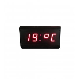 Displayli Dijital Saat Termometre (Derece) Kasa Ölçüsü: 9x15cm-Kırmızı