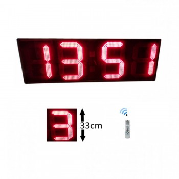 Ledli Dijital Saat Kasa: 36x110cm-Kırmızı