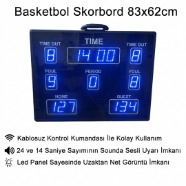 Mavi Renk Basketbol Skorbord 82x63cm - Basketball Scoreboard