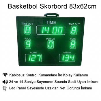 Yeşil Renk Basketbol Skorbord 82x63cm - Basketball Scoreboard