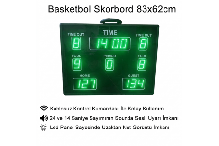 Yeşil Renk Basketbol Skorbord 82x63cm - Basketball Scoreboard