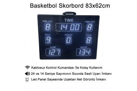Beyaz Renk Basketbol Skorbord 82x63cm - Basketball Scoreboard