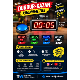 Durdur - Kazan Kronometre, Kasa Ölçüsü: 15x37cm,