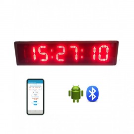 Android Uygulumalı Alarmlı Saniyeli Dijital Saat , Kasa: 25x80 cm
