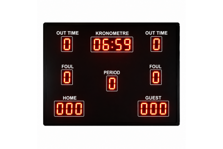Android Uygulamalı - Basketbol Skorbord Sistemi, Kasa:122x108x3 cm - Android Tablet Kontrollü