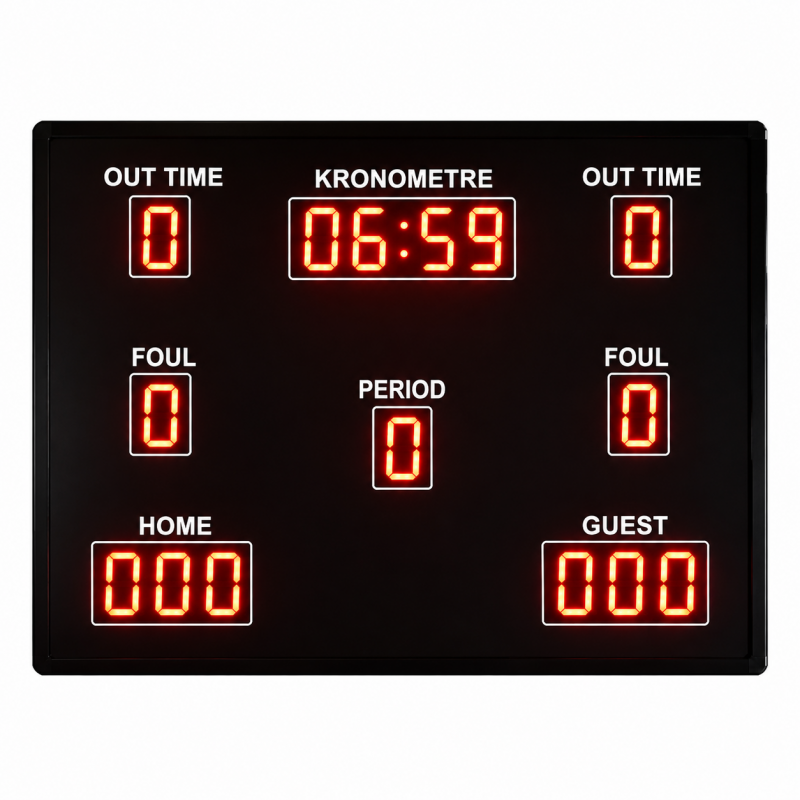 Android Uygulamalı - Basketbol Skorbord Sistemi, Kasa:122x108x3 cm - Android Tablet Kontrollü