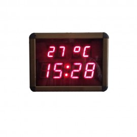 Displayli Dijital Saat Derece(Termometre) Kasa Ölçüsü: 15x20 cm-Kırmızı