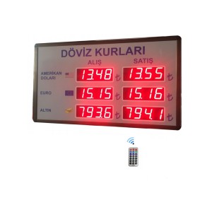 Dijital Döviz Kuru Alış Satış Panosu Kasa: 30x55cm