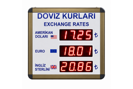Dijital Döviz Tabelası Kasa Ölçüsü: 23x23 cm