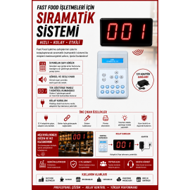  Fastfood Sıramatik (Numaratör) Kablolu