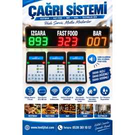 Fastfood-Izgara-Bar Sıramatik Sistemi, Kasa Ölçüsü: 25x80cm;