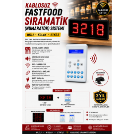 Kablosuz Dış Mekan Fastfood Sıramatik (Numaratör)