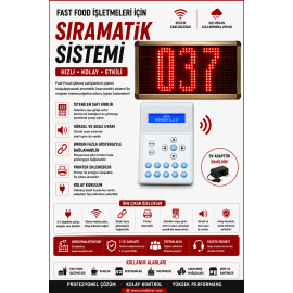 Dış Mekan Modül Fastfood Sıramatik (Numaratör) Kablosuz