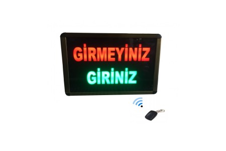  Renkli Ledli Girmeyiniz/Giriniz Yazısı Kasa: 26x20 cm Kumandalı