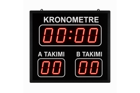 Futbol Halı Saha Skorbordu Kumandalı, Kasa: 60x60x5 cm