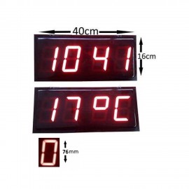 Displayli Dijital Hamam Saati, Kasa: 17x35 cm-Kırmızı