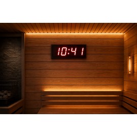 Displayli Dijital Hamam Saati, Kasa: 17x35 cm-Kırmızı Displayli Dijital Hamam Saati, Kasa: 17x35 cm-Kırmızı