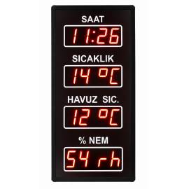 Havuz Saat-Derece-Nem, Kasa: 70x33 cm