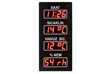 Havuz Saat-Derece-Nem, Kasa: 70x33 cm