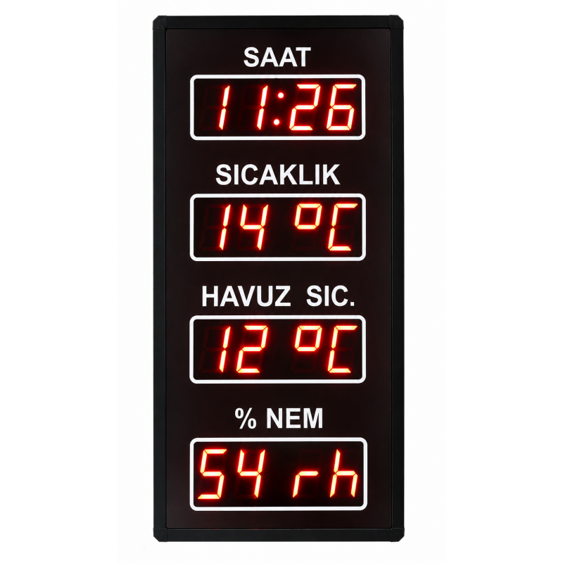Havuz Saat-Derece-Nem, Kasa: 70x33 cm