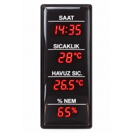 Nemli Ortam Dijital Saat | Saat, sıcaklık ve nem - Mavi, Beyaz ve Kırmızı Işık