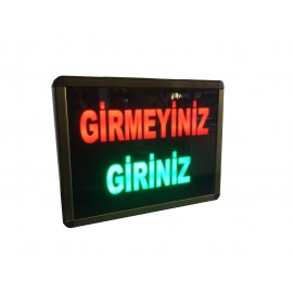  Renkli Ledli Girmeyiniz/Giriniz Yazısı Kasa: 26x20 cm Kumandalı