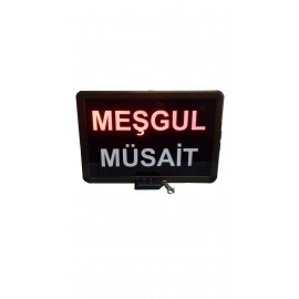 Kumandalı Renkli Ledli Meşgul/Müsait Yazısı Kasa: 26x20 cm