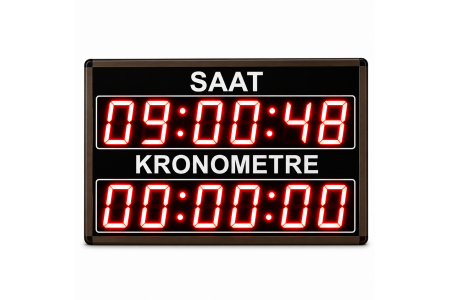 Dijital Saniyeli Saat ve Kronometre, Kasa Ölçüsü: 40x65cm