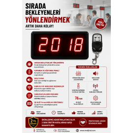 Displayli Kumandalı Dijital Sayıcı-Kırmızı