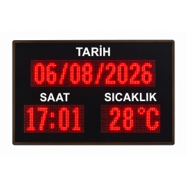Tarih Saat Derece Tabela, Kasa : 96 x 48cm