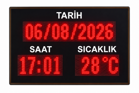 Tarih Saat Derece Tabela, Kasa : 96 x 48cm