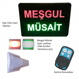 Kumandalı Renkli Ledli Meşgul/Müsait Yazısı Kasa: 26x20 cm