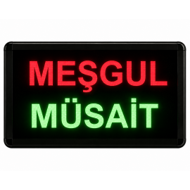 Kumandalı Renkli Ledli Meşgul/Müsait Yazısı Kasa: 26x20 cm