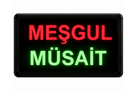 Kumandalı Renkli Ledli Meşgul/Müsait Yazısı Kasa: 26x20 cm