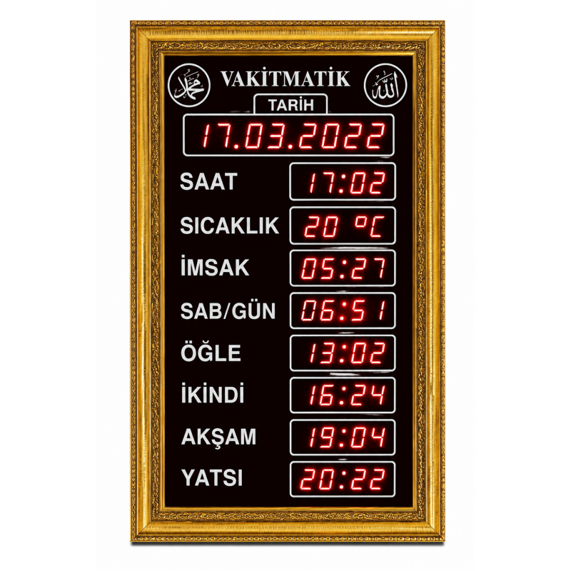 Büyükboy Vakitmatik, Kasa: 43x75 cm