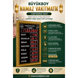 Büyükboy Vakitmatik, Kasa: 43x75 cm